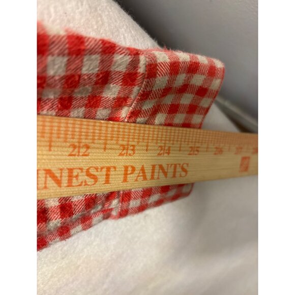 J.Crew Mens Red & White Checkered Flannel Shirt Tailored Fit Size M - Picture 6 of 10